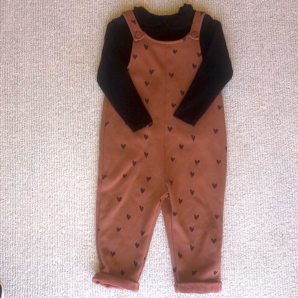 Zara cotton overalls and sweater 2/3 years